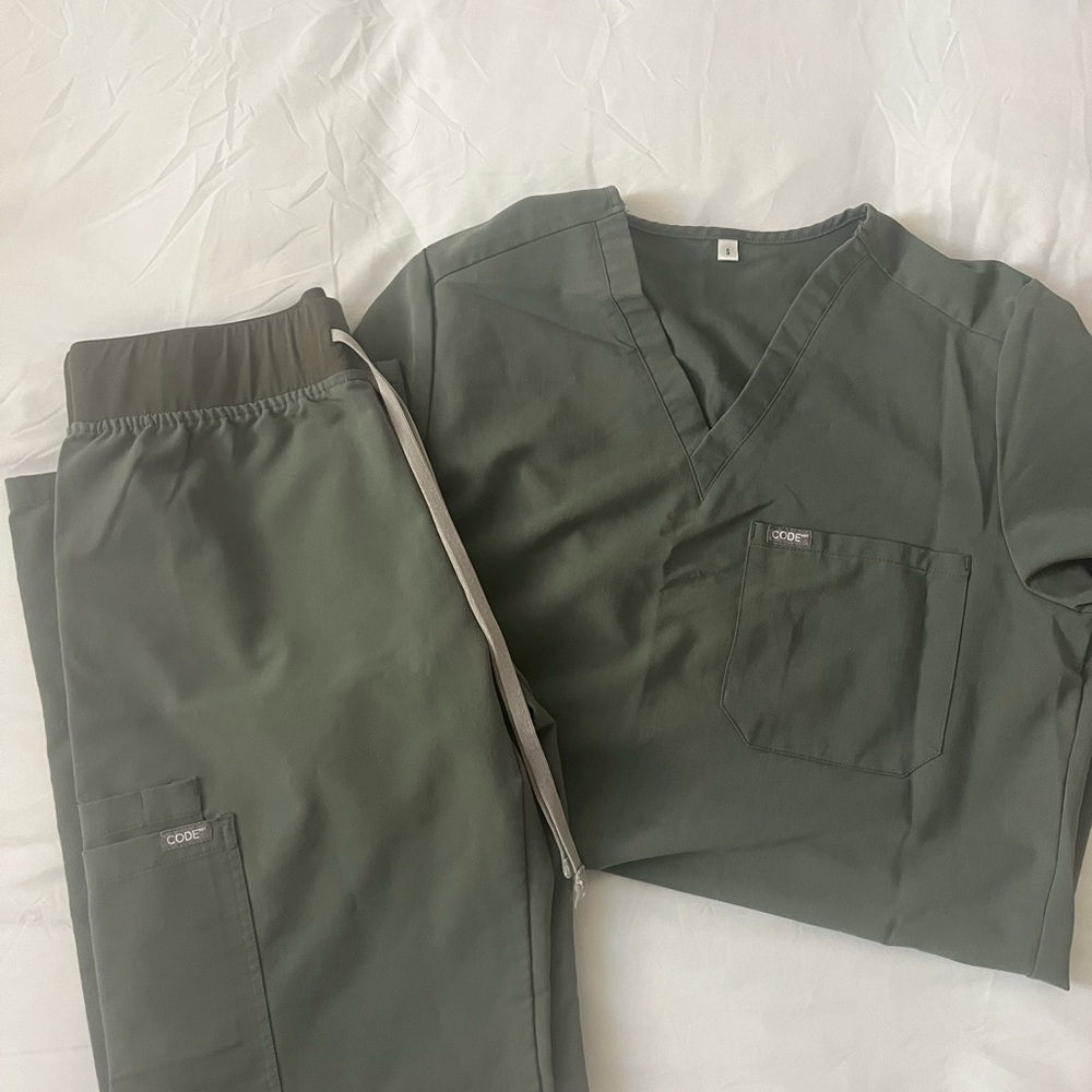 Army Green Code Scrub Set